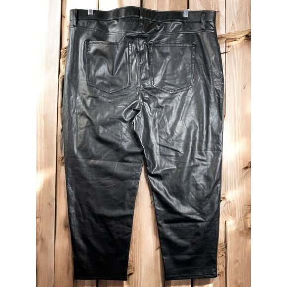 Abercrombie & Fitch The Ankle Straight Ultra High Rise Faux Leather Pants 36-22w - Picture 7 of 15